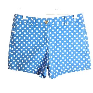 Boden Anthropologie Women's Summer Shorts Blue/White Polka Dot‎ 8R